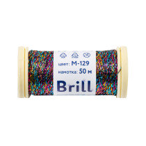 Нитки для вышивания Gamma Brill мулине М металлик 100% полиэстер 50 м M- 129 голубой/ яр. розовый/ золотистый